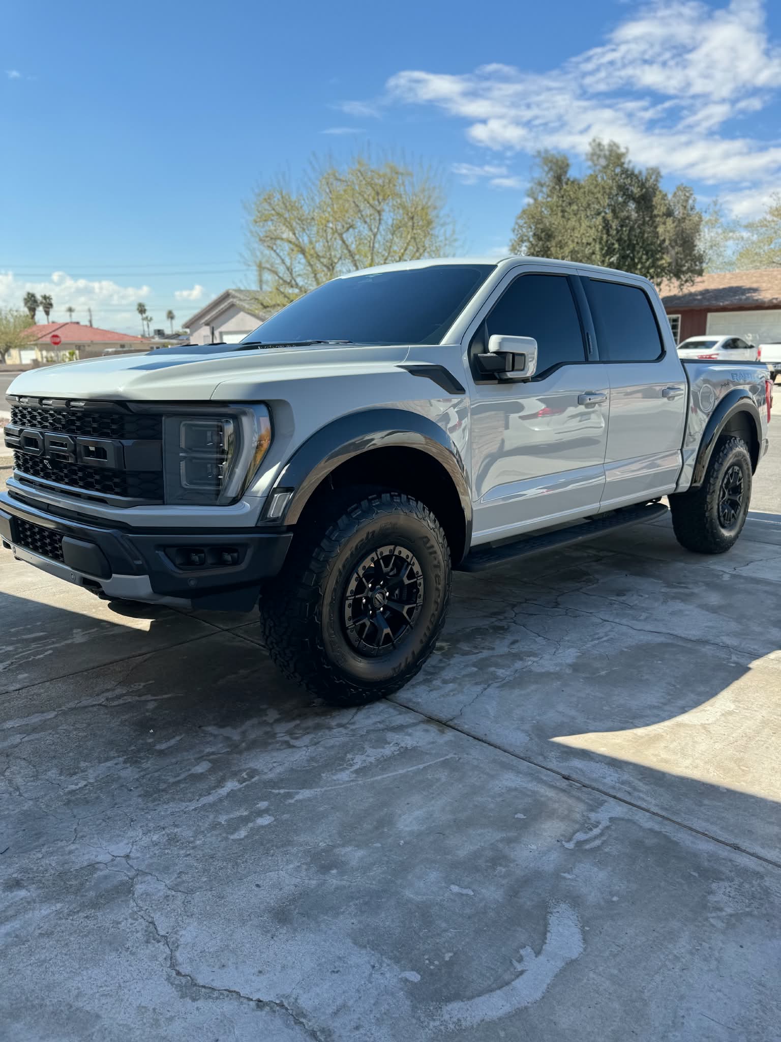 Ford F-150 Raptor with dark window tint applied to all windows